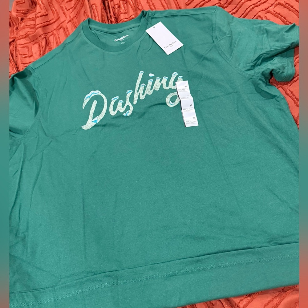 Goodfellow & Co Teal Graphic Tee Dashing